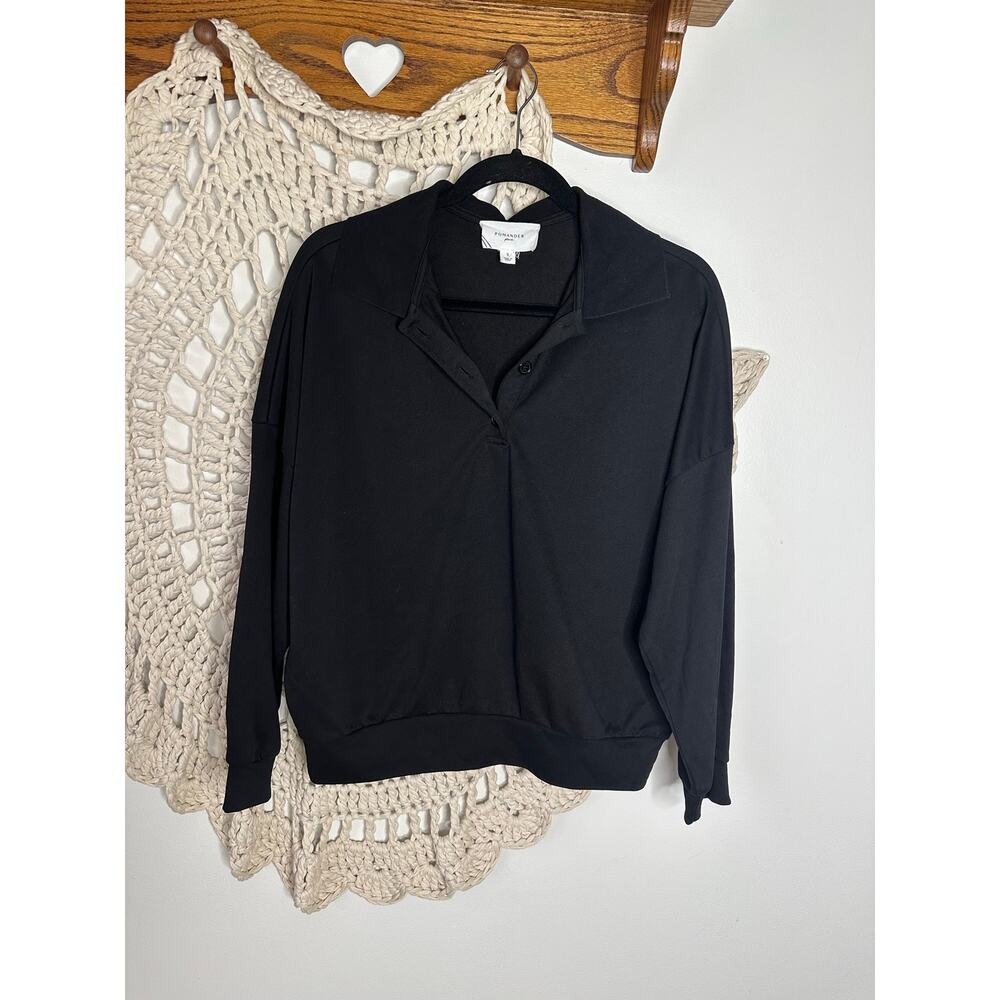 Pomander Place Tuckernuck Bradley French Terry Polo Sweatshirt Size Small